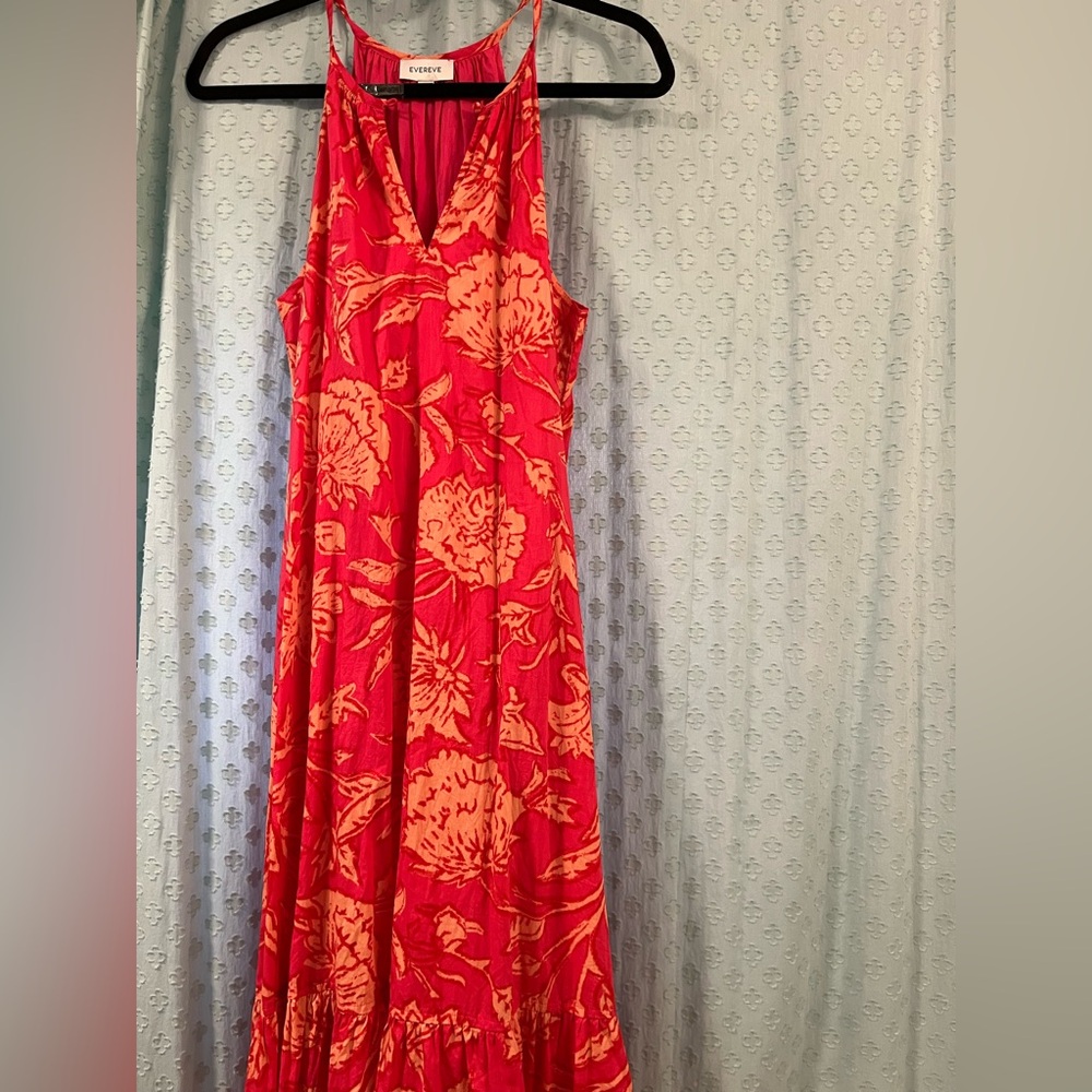 Evereve floral cotton halter dress